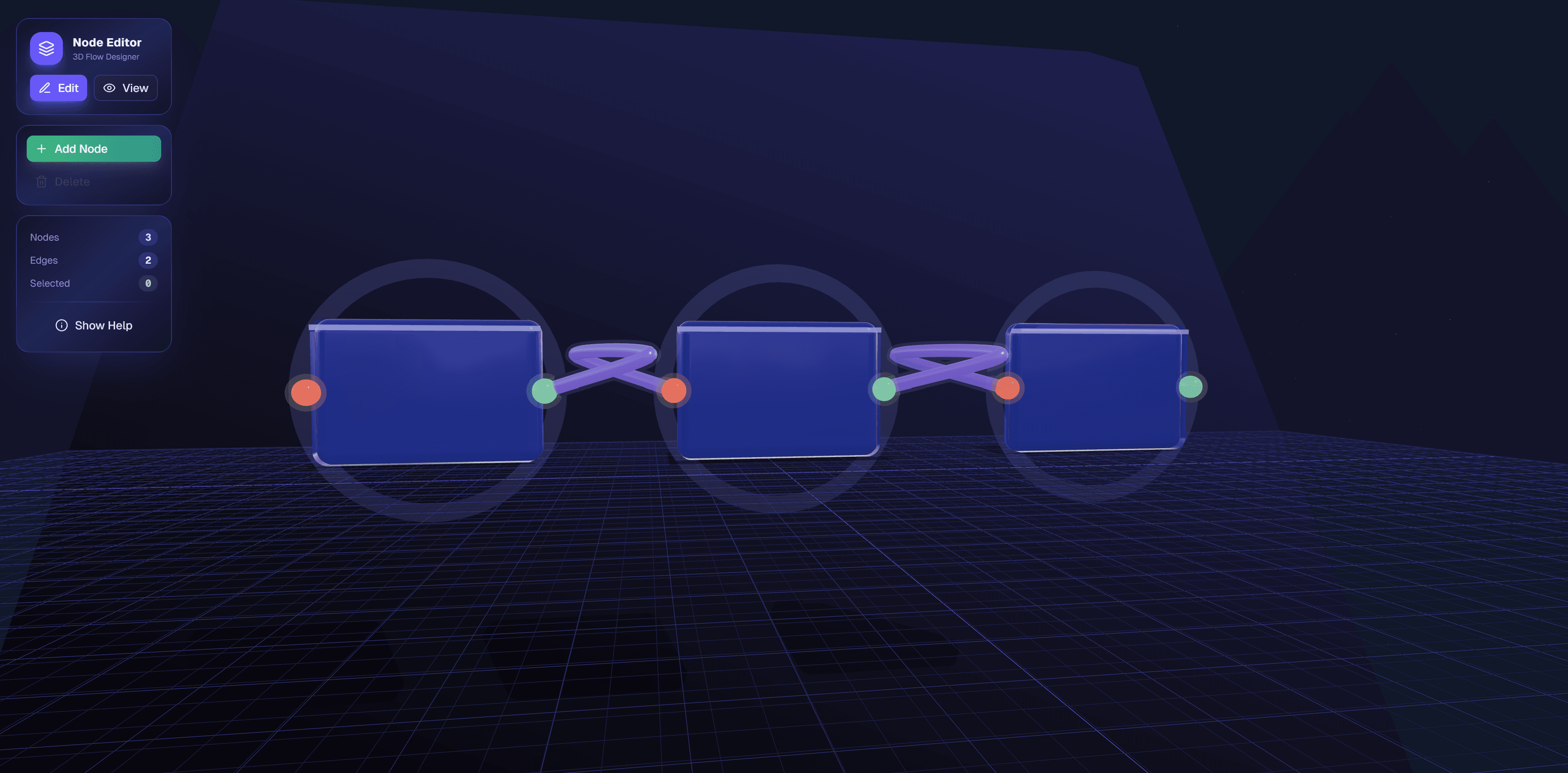 3D ReactFlow Editor: Immersive Three-Dimensional Flow Designer